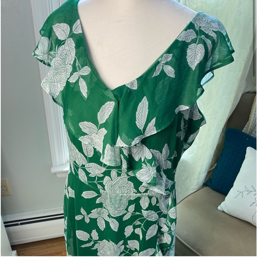 London Times Green Floral Dress